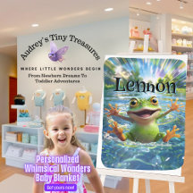 Personalisierte Whimsical Wonders Frog Baby Blanke