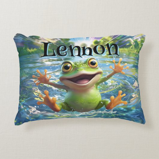 Personalisierte Whimsical Wonders Frog Baby Pillow Dekokissen (Vorderseite)