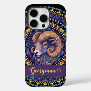 Personalisierte Whimsikanzüge Zodiac Dot Mandala iPhone 16 Pro Hülle
