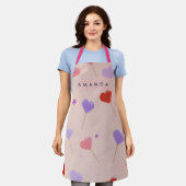 Personalisierte Whimsische Herz-Lutscher-Muster Schürze (Getragen)