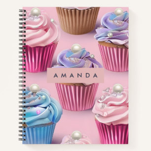 Personalisierte Whimsische Pastell-Cupcake-Träume Notizblock