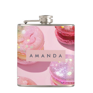Personalisierte Whimsische Pastell-Macaron-Sparkli Flachmann