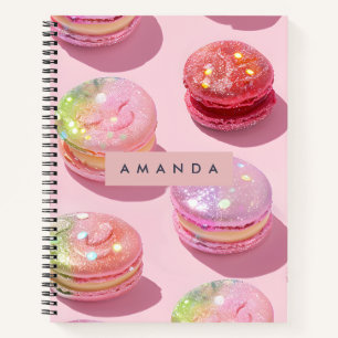 Personalisierte Whimsische Pastell-Macaron-Sparkli Notizblock