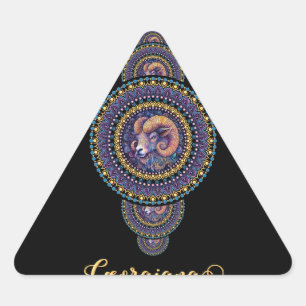 Personalisierte Whimsischer Aries Ornamental Manda Dreieckiger Aufkleber