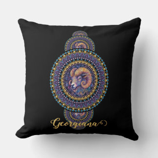 Personalisierte Whimsischer Aries Ornamental Manda Kissen