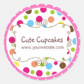 Personalisierte Whimsy Polka Dot Stickers (Vorderseite)