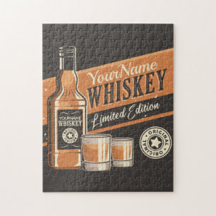 Personalisierte Whiskey-Flasche Western-Bar Puzzle