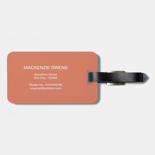 Personalisierte Whiskys und Whimsy Gepäckanhänger (Rückseite horizontal)