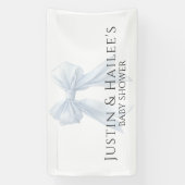 Personalisierte White Bow Girl Coquette Babydusche Banner (Vertikal)