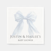 Personalisierte White Bow Girl Coquette Babydusche Serviette (Vorderseite)