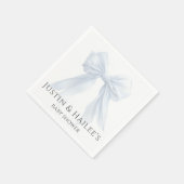 Personalisierte White Bow Girl Coquette Babydusche Serviette (Ecke)