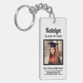 Personalisierte White Class 2025 Abschluss Foto Schlüsselanhänger (Vorderseite links)