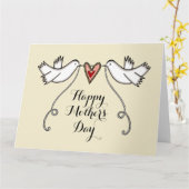Personalisierte White Doves Muttertagkarte Karte (Gelbe Blume)