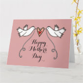 Personalisierte White Doves Muttertagkarte Karte (Gelbe Blume)