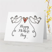 Personalisierte White Doves Muttertagkarte Karte (Gelbe Blume)