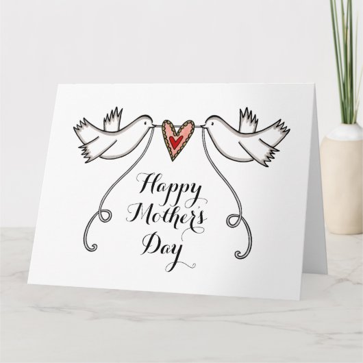 Personalisierte White Doves Muttertagkarte Karte (Vorderseite)