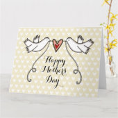 Personalisierte White Doves Muttertagkarte Karte (Gelbe Blume)