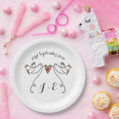 Personalisierte White Doves Wedelfood Paper Plate Pappteller (Party)