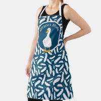 Personalisierte White Duck Feathers Pattern Navy B