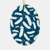 Personalisierte White Duck Illustration Marine Blu Keramik Ornament (Hinten)
