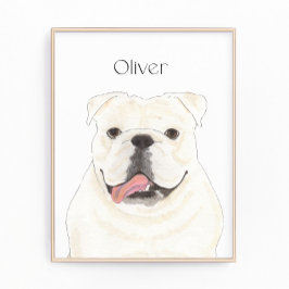 Personalisierte White English Bulldog Art Print Fotodruck