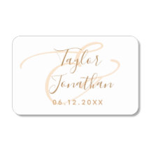 Personalisierte White & Gold Chic Minimal Hochzeit