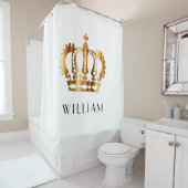 Personalisierte White Gold Royal Crown Duschvorhang (Beispiel)