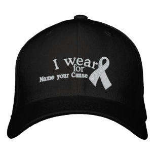 Personalisierte White Hope Cancer Ribbon Ihren Tex Bestickte Kappe