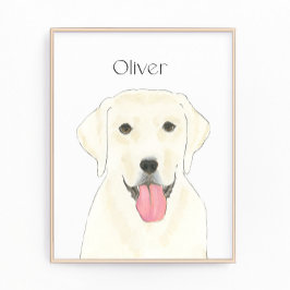 Personalisierte White Labrador Art Fotodruck
