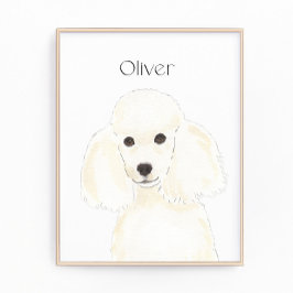Personalisierte White Poodle Art Fotodruck