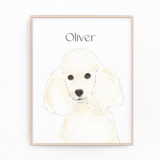 Personalisierte White Poodle Art Fotodruck