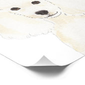 Personalisierte White Poodle Art Fotodruck (Ecke)