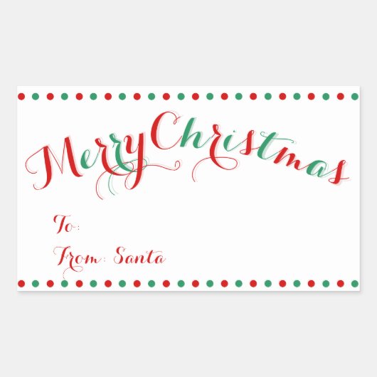 Personalisierte White Rectangle Weihnachtsmarken Rechteckiger Aufkleber (Vorderseite)