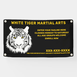 Personalisierte White Tiger Kampfkunst Anpassen Banner