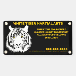 Personalisierte White Tiger Kampfkunst Anpassen Banner
