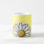 Personalisierte White & Yellow Daisy Kaffee Tasse (Mittel)