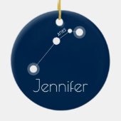 Personalisierte Widder-Konstellations-Verzierung Keramik Ornament (Hinten)