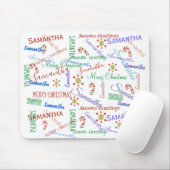 Personalisierte Wiederholung des Weihnachtsnamens Mousepad (Mit Mouse)