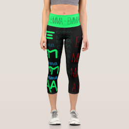 Personalisierte Wiederholung von Namen 4 Buchstabe Capri Leggings