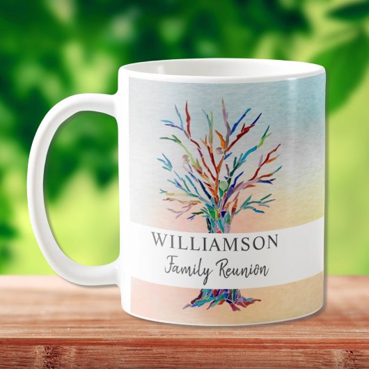 Personalisierte Wiedersehen Family Tree Kaffee Tas Kaffeetasse