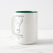Personalisierte Wiedersehen-Mama für Weihnachtslie Zweifarbige Tasse (Vorderseite Links)