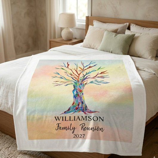 Personalisierte Wiedersehen-Regenbogenbaum Fleecedecke