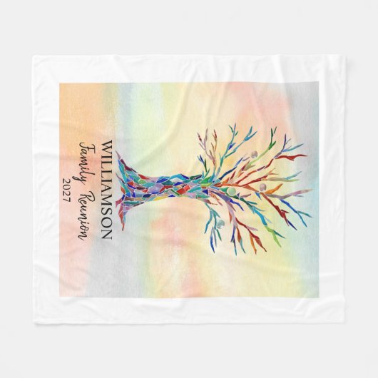 Personalisierte Wiedersehen-Regenbogenbaum Fleecedecke (Vorderseite (Horizontal))