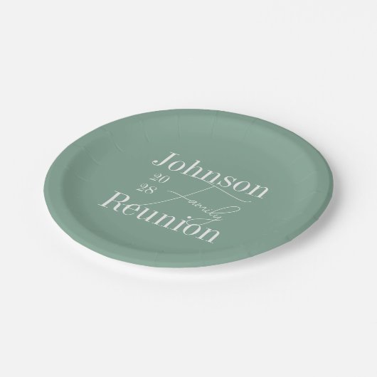 Personalisierte Wiedersehen-Sage Green Party Pappteller (Schrägansicht)