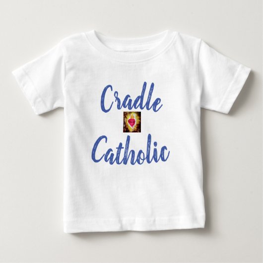 Personalisierte Wiege katholisch Baby T-shirt (Vorderseite)