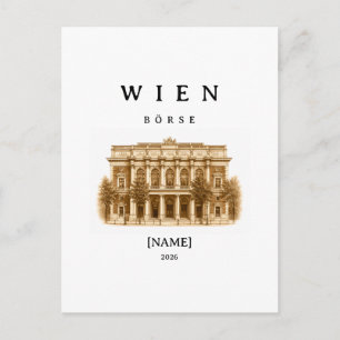 Personalisierte Wien Börse Name & Jahr Postkarte