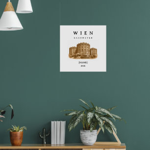 Personalisierte Wien Gasometer Name & Jahr Poster