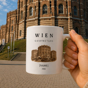 Personalisierte Wien Gasometer Tasse   Name & Jahr