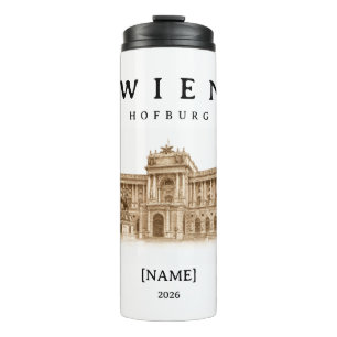 Personalisierte Wien Hofburg Name & Jahr Thermosbecher