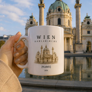 Personalisierte Wien Karlskirche Tasse   Name & Ja